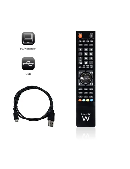 Ewent EW1570 mando a distancia DTT, DVD Blu-ray, Proyector, SAT, STB, Altavoz para barra de sonido, TV, Universal, VCR Botones