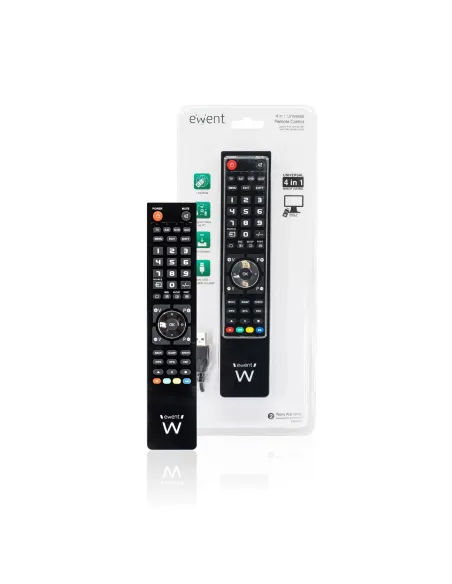 Ewent EW1570 mando a distancia DTT, DVD Blu-ray, Proyector, SAT, STB, Altavoz para barra de sonido, TV, Universal, VCR Botones
