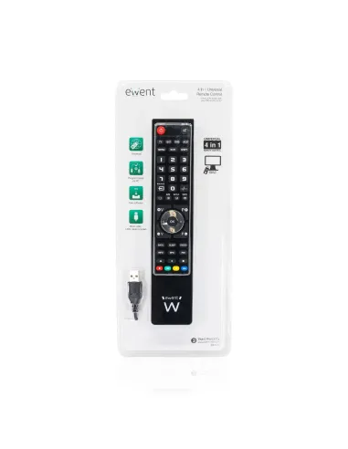 Ewent EW1570 mando a distancia DTT, DVD Blu-ray, Proyector, SAT, STB, Altavoz para barra de sonido, TV, Universal, VCR Botones