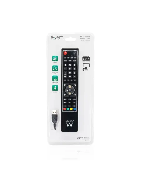 Ewent EW1570 mando a distancia DTT, DVD Blu-ray, Proyector, SAT, STB, Altavoz para barra de sonido, TV, Universal, VCR Botones