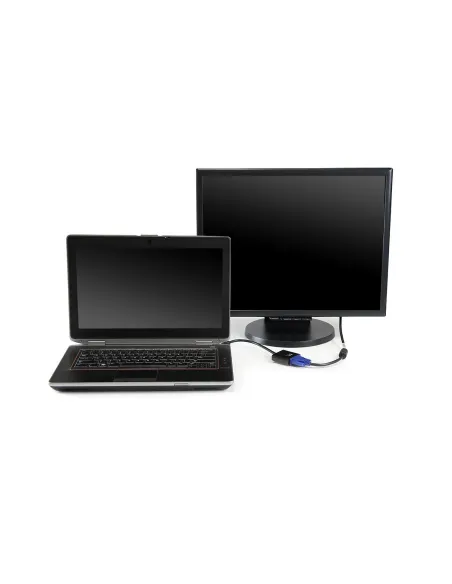 Ewent EW9864 adaptador de cable de vídeo 0,2 m HDMI VGA, 3.5mm Negro