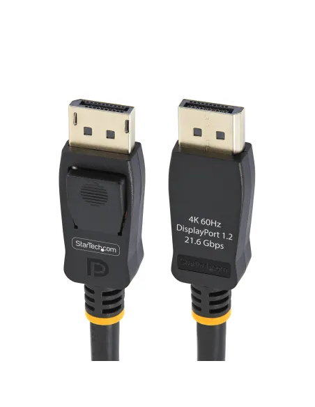 StarTech.com Cable DisplayPort 1.2 4K 60Hz de 2m - Cable DP UHD con Pestillos - con Certificación VESA - Cable para Monitor
