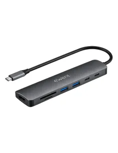 Ewent EW1152 base para portátil y replicador de puertos Alámbrico USB 3.2 Gen 1 (3.1 Gen 1) Type-C Gris
