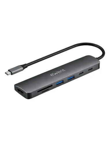 Ewent EW1152 base para portátil y replicador de puertos Alámbrico USB 3.2 Gen 1 (3.1 Gen 1) Type-C Gris