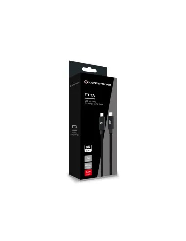 Conceptronic ETTA04B12 cable USB USB4 Gen 3x2 1,2 m USB C 40 Gbit s 240 W Negro