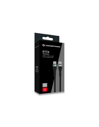 Conceptronic ETTA01B20 cable USB USB 2.0 2 m USB C 0,48 Gbit s 100 W Negro