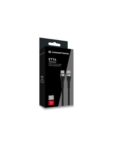Conceptronic ETTA01B20 cable USB USB 2.0 2 m USB C 0,48 Gbit s 100 W Negro