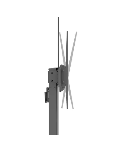 AISENS Soporte De Suelo Eco Con Ruedas Y Manivela, Bandeja Para DVD Y Soporte De Camara Para Monitor TV 120kg De 60"-100", Negro