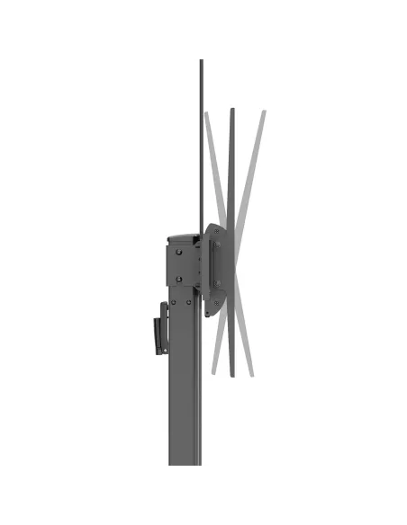 AISENS Soporte De Suelo Eco Con Ruedas Y Manivela, Bandeja Para DVD Y Soporte De Camara Para Monitor TV 120kg De 60"-100", Negro