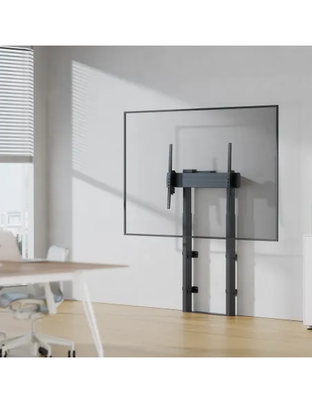 AISENS Soporte Motorizado De Suelo y Fijacion a Pared, TV 120kg De 55"-100", Negro