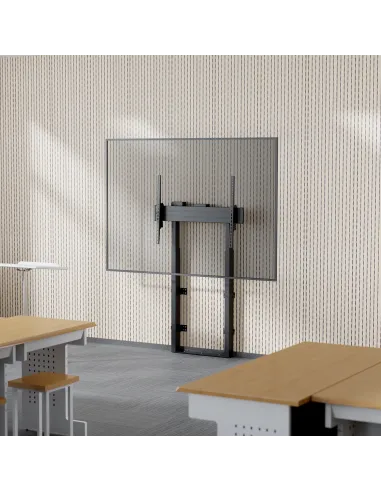 AISENS Soporte Motorizado De Suelo y Fijacion a Pared, TV 120kg De 55"-100", Negro