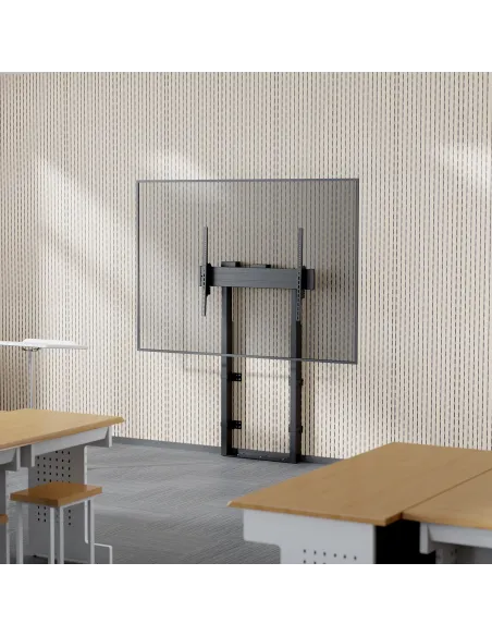 AISENS Soporte Motorizado De Suelo y Fijacion a Pared, TV 120kg De 55"-100", Negro