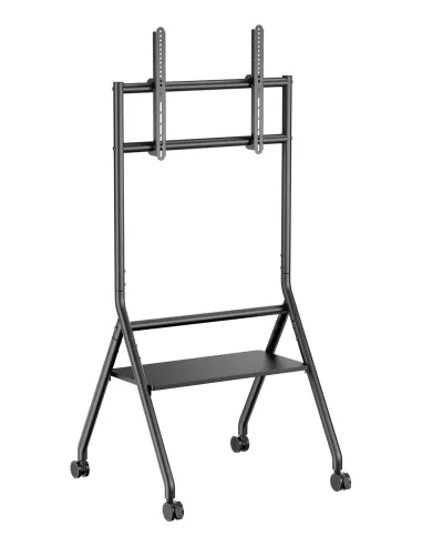 AISENS Soporte de suelo eco con rueda, 1 bandeja para pantalla interactiva TV 80kg de 37-86, Negro