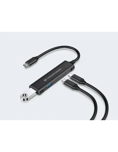 Conceptronic HUBBIES12B hub de interfaz USB 3.2 Gen 1 (3.1 Gen 1) Type-C 5000 Mbit s Negro