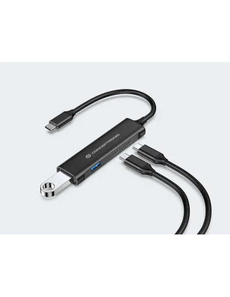 Conceptronic HUBBIES12B hub de interfaz USB 3.2 Gen 1 (3.1 Gen 1) Type-C 5000 Mbit s Negro