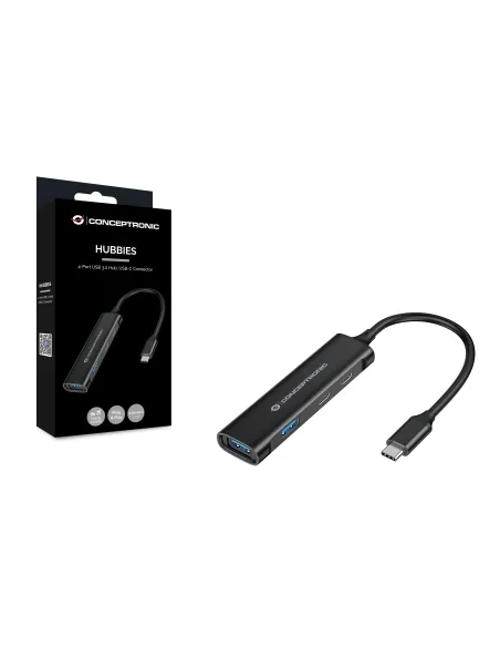 Conceptronic HUBBIES12B hub de interfaz USB 3.2 Gen 1 (3.1 Gen 1) Type-C 5000 Mbit s Negro