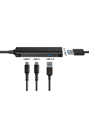 Conceptronic HUBBIES12B hub de interfaz USB 3.2 Gen 1 (3.1 Gen 1) Type-C 5000 Mbit s Negro