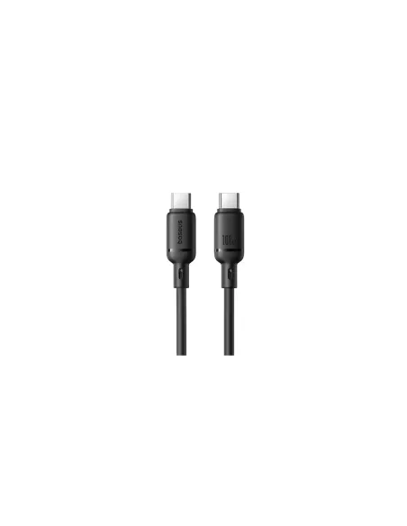 OS-BASEUS SILKY SERIES FAST CHARGING CABLE TYPE-C TO TYPE-C 100W 1M CLUSTER BLACK
