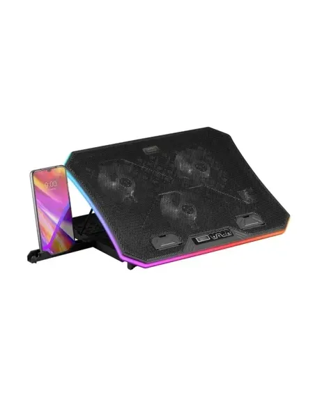 Mars Gaming MNBC6, Base Refrigeradora + Stand XL 19'' ARGB, 3 Ventiladores, Soporte Móvil
