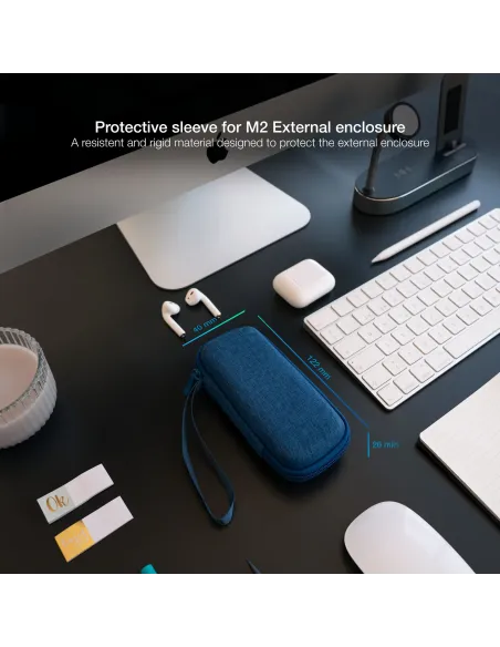 TooQ Estuche Protector para Caja Externa M2, Azul Pacífico