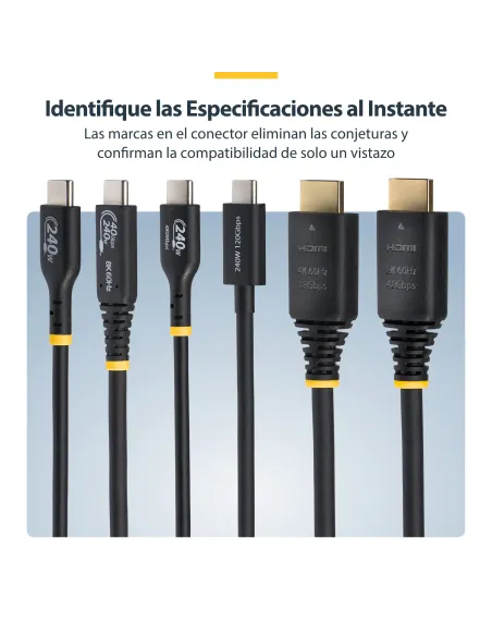 StarTech.com Cable HDMI de 1m Certificado de Ultra Alta Velocidad - 8K60Hz 4K120Hz - Cable HDMI 2.1 con HDR10+   eARC - 48Gbps