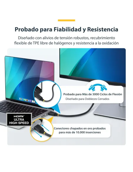 StarTech.com Cable HDMI de 1m Certificado de Ultra Alta Velocidad - 8K60Hz 4K120Hz - Cable HDMI 2.1 con HDR10+   eARC - 48Gbps
