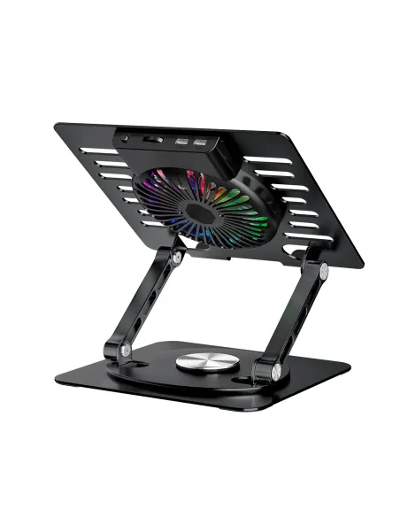 CoolBox BASE REFRIGERADORA COOLAIR 1VRGB ALUMINIO PORTATIL HASTA 17.3" NEGRA