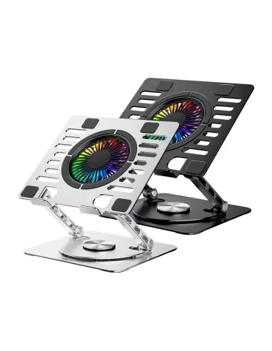 CoolBox BASE REFRIGERADORA COOLAIR 1VRGB ALUMINIO PORTATIL HASTA 17.3" NEGRA