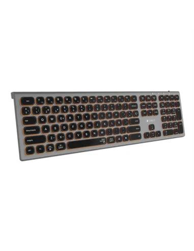 Teclado subblim master iluminado ext inalambrico gris - negro