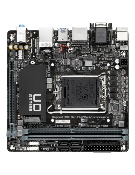 GIGABYTE H610I DDR4 Placa base - Compatible con procesadores Intel Core 14th CPUs, 4+1+1 Hybrid Digital VRM, up to 3200MHz