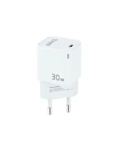 TooQ Cargador de Pared GAN USB-C/PD 30W, Blanco