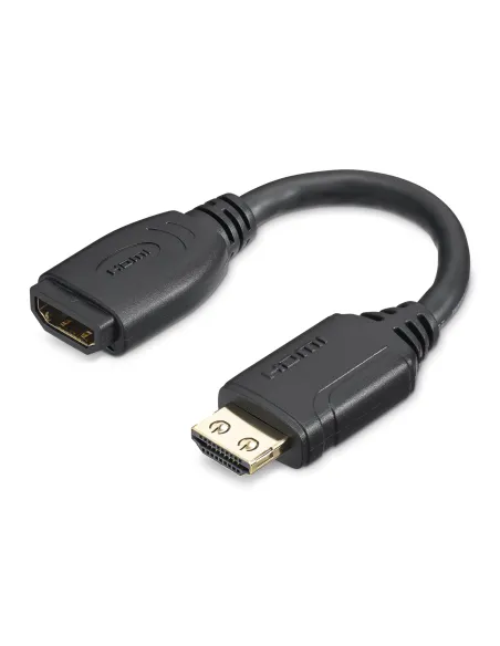 StarTech.com Cable de 15cm de Extensión Alargador HDMI 2.0 de Alta Velocidad con Ethernet - Extensor de Puertos - Cable para
