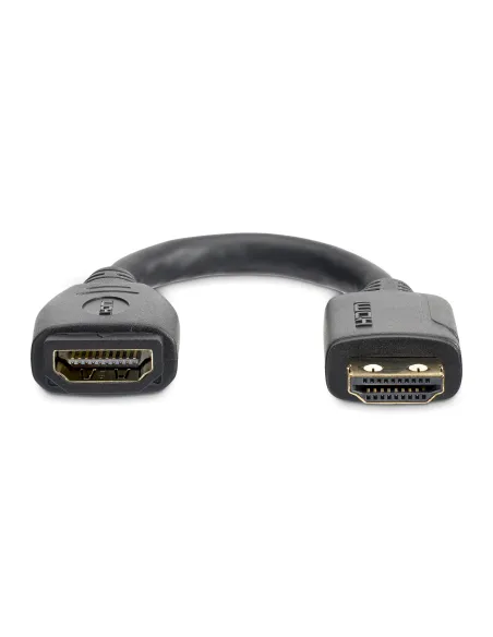 StarTech.com Cable de 15cm de Extensión Alargador HDMI 2.0 de Alta Velocidad con Ethernet - Extensor de Puertos - Cable para