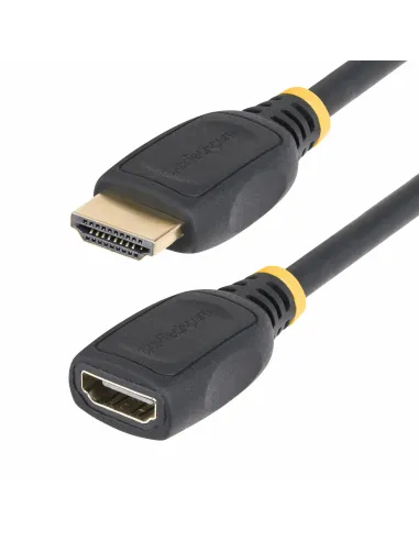 StarTech.com Cable HDMI 2.0 de Extensión Alargador de 18in (0,5m) - Cable HDMI de Alta Velocidad Ahorrador de Puertos - 4K 60Hz