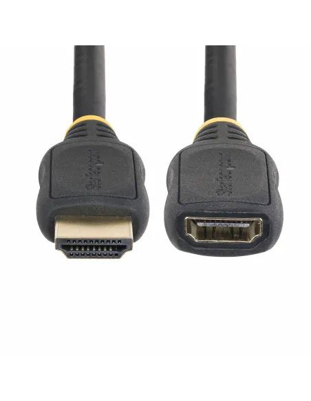 StarTech.com Cable HDMI 2.0 de Extensión Alargador de 18in (0,5m) - Cable HDMI de Alta Velocidad Ahorrador de Puertos - 4K 60Hz