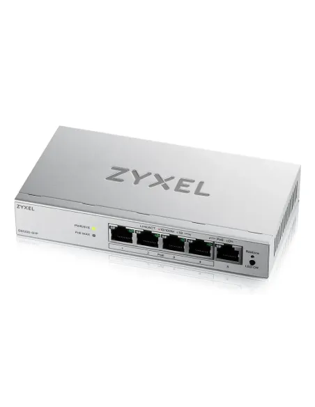 Zyxel GS1200-5HPV3 Gestionado L2 Gigabit Ethernet (10 100 1000) Energía sobre Ethernet (PoE) Escritorio Gris