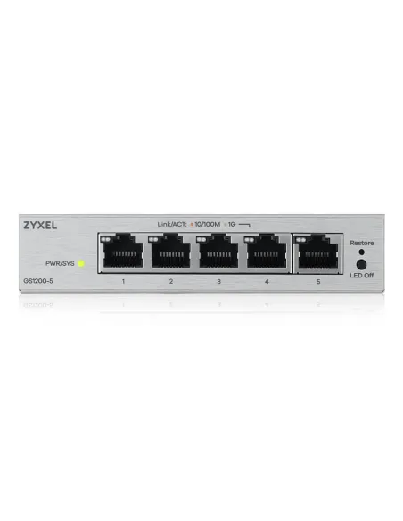 Zyxel GS1200-5V3 Gestionado L2 Gigabit Ethernet (10 100 1000) Escritorio Gris