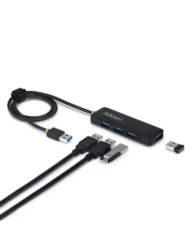 StarTech.com Hub USB-A de 4 Puertos - 5 Gbps - Ladrón USB Alimentado por el Bus USB - Concentrador de 4 Puertos - Plástico PCR