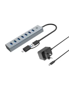 Conceptronic HUBBIES21GP hub de interfaz USB 3.2 Gen 1 (3.1 Gen 1) Type-A 5000 Mbit s Gris