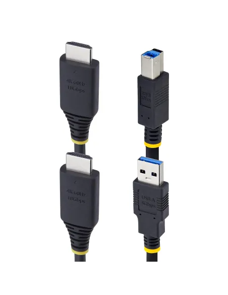 StarTech.com Cable KVM HDMI y USB 3.0 5Gbps de 1,8m - 4K 60Hz - Cable Combo HDMI 2.0 y USB para Switch Conmutador KVM