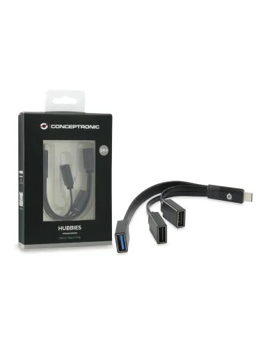 Conceptronic HUBBIES01B hub de interfaz USB 3.2 Gen 2 (3.1 Gen 2) Type-C 5000 Mbit s Negro