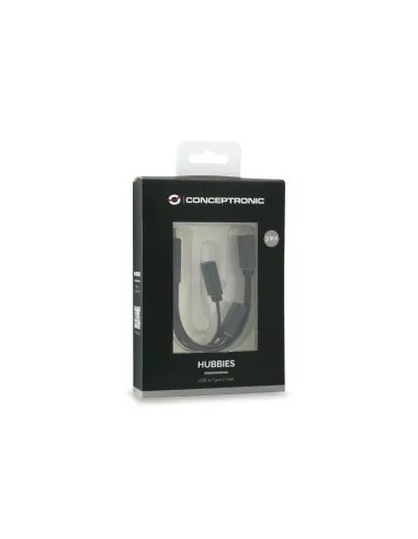 Conceptronic HUBBIES01B hub de interfaz USB 3.2 Gen 2 (3.1 Gen 2) Type-C 5000 Mbit s Negro