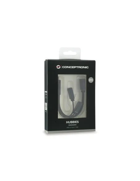 Conceptronic HUBBIES01B hub de interfaz USB 3.2 Gen 2 (3.1 Gen 2) Type-C 5000 Mbit s Negro