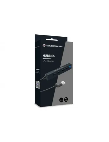Conceptronic HUBBIES05B hub de interfaz USB 2.0 480 Mbit s Negro