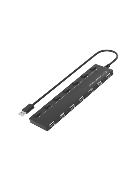 Conceptronic HUBBIES08BP hub de interfaz USB 2.0 480 Mbit s Negro