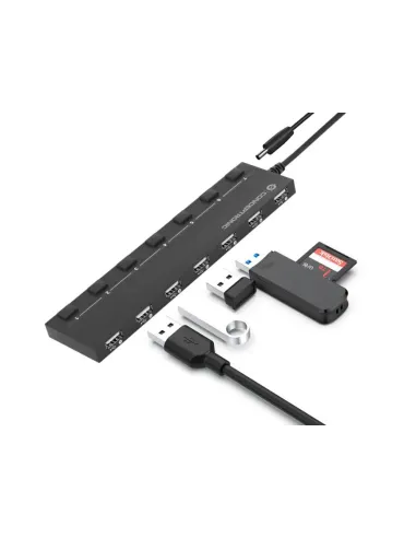 Conceptronic HUBBIES08BP hub de interfaz USB 2.0 480 Mbit s Negro