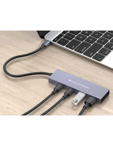Conceptronic HUBBIES13G hub de interfaz USB 3.2 Gen 2 (3.1 Gen 2) Type-C 10000 Mbit s Gris