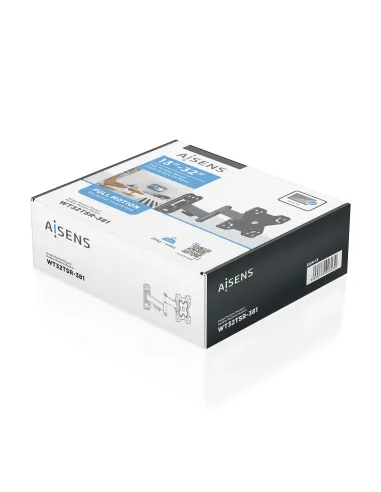 AISENS Soporte Eco Giratorio, Inclinable y Nivelable para Monitor TV 20kg (3 Pivotes) de 13"-32", Negro