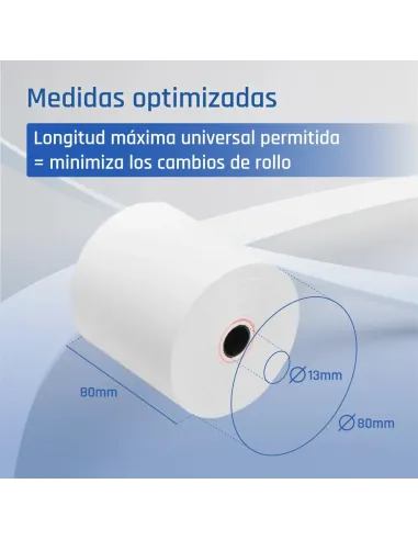 iggual Caja 50 rollos papel térmico sin BPA 80x80