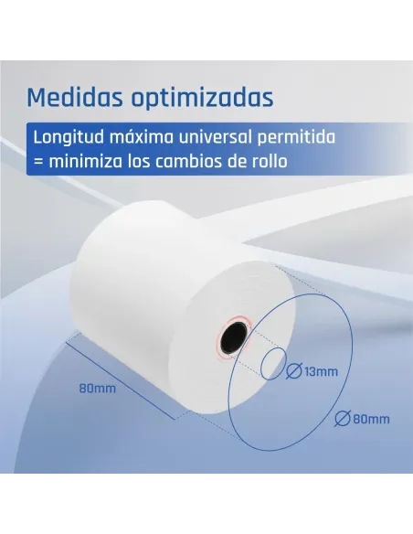 iggual Caja 50 rollos papel térmico sin BPA 80x80